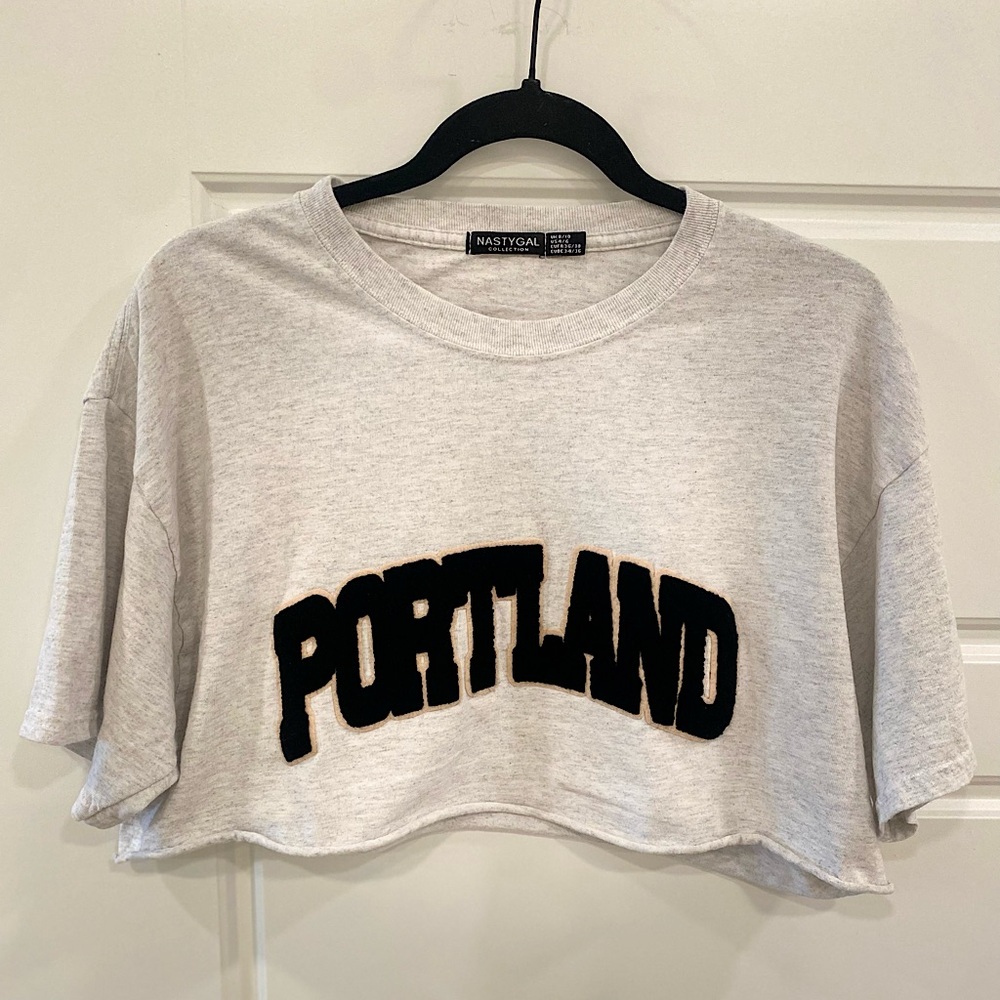 Nasty Gal “PORTLAND” Cropped T-shirt.